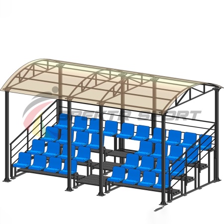 Купить Трибуна для зрителей 4 ряда на 34 места с навесом и перилами в Долинске 
